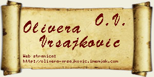 Olivera Vrsajković vizit kartica